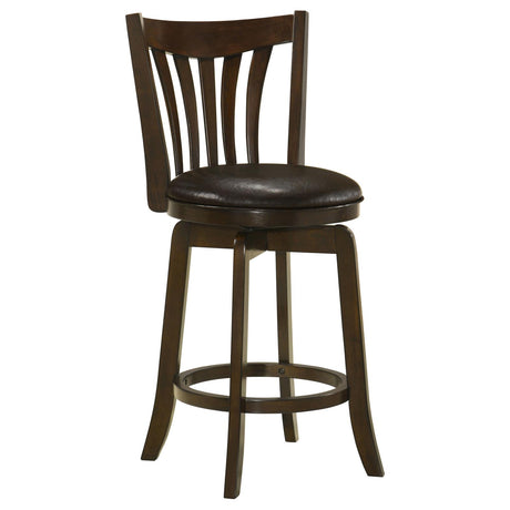 Lambert Counter Height Swivel Bar Stool with Upholstered Seat Dark Cherry from Coaster - Luna Furniture