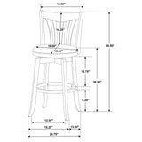 Lambert Counter Height Swivel Bar Stool with Upholstered Seat Dark Cherry from Coaster - Luna Furniture