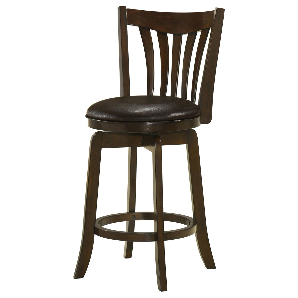 Lambert Counter Height Swivel Bar Stool with Upholstered Seat Dark Cherry from Coaster - Luna Furniture