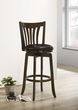 Lambert Pub Height Swivel Bar Stool with Upholstered Seat Dark Cherry from Coaster - Luna Furniture