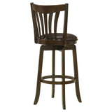 Lambert Pub Height Swivel Bar Stool with Upholstered Seat Dark Cherry from Coaster - Luna Furniture