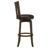 Lambert Pub Height Swivel Bar Stool with Upholstered Seat Dark Cherry from Coaster - Luna Furniture