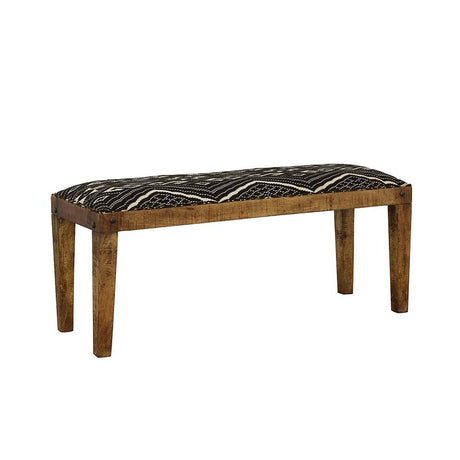 Lamont Natural/Navy Rectangular Upholstered Bench from Coaster - Luna Furniture