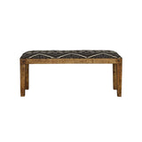 Lamont Natural/Navy Rectangular Upholstered Bench from Coaster - Luna Furniture