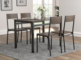 Lana 5-piece Dining Set Ark Brown and Matte Black - 150505 - Luna Furniture