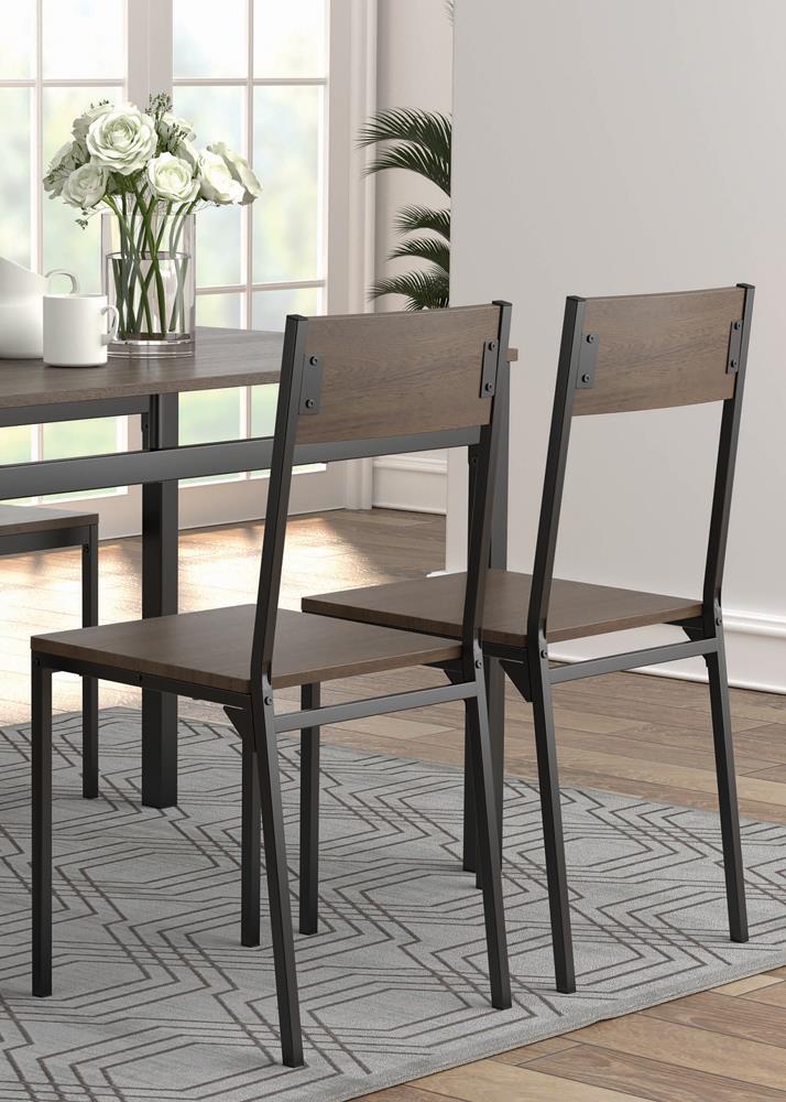 Lana 5-piece Dining Set Ark Brown and Matte Black - 150505 - Luna Furniture