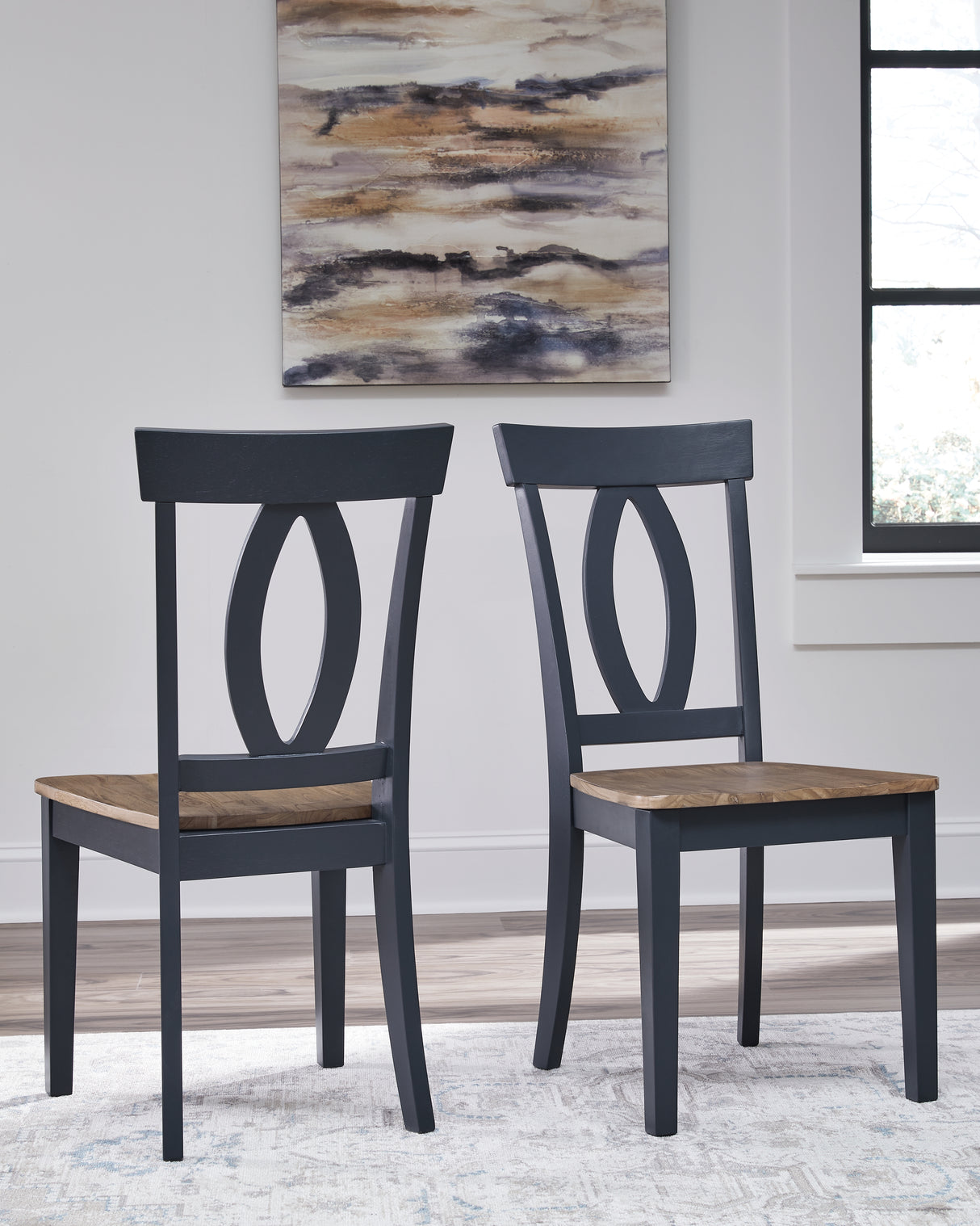 Landocken Brown/Blue Dining Chair, Set of 2 - D502-01 - Luna Furniture