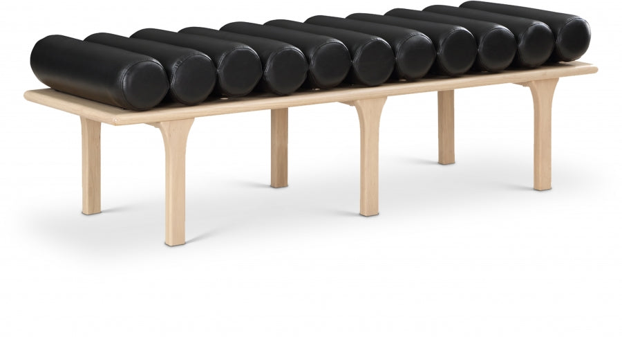 Landon Faux Leather Bench Black from Meridian - Luna Furniture