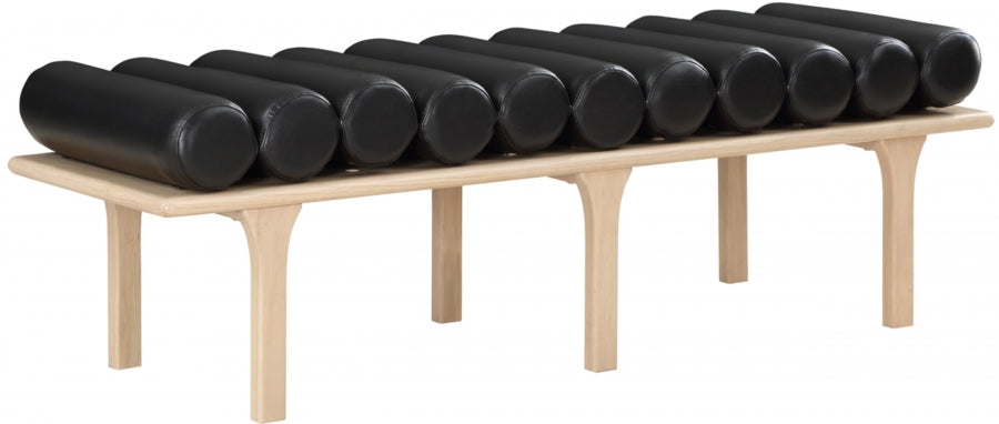 Landon Faux Leather Bench Black from Meridian - Luna Furniture