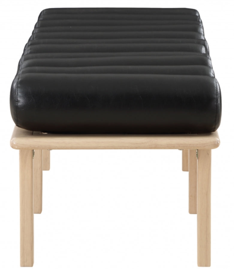 Landon Faux Leather Bench Black from Meridian - Luna Furniture