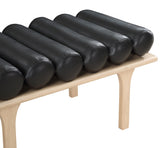 Landon Faux Leather Bench Black from Meridian - Luna Furniture