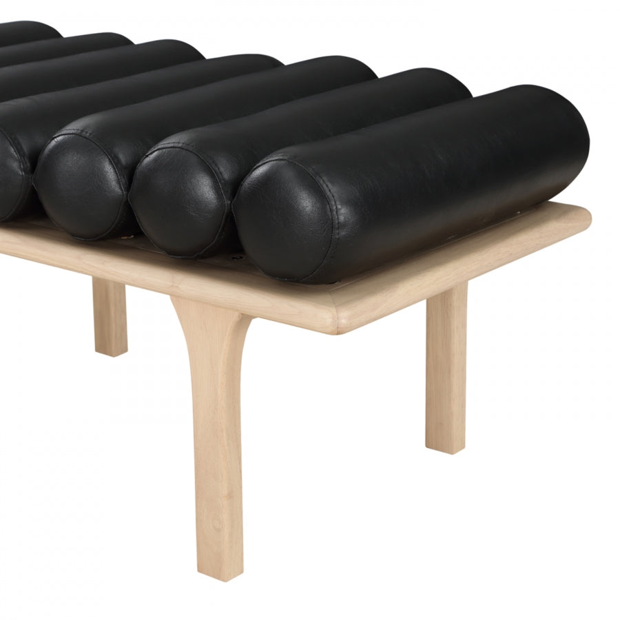 Landon Faux Leather Bench Black from Meridian - Luna Furniture