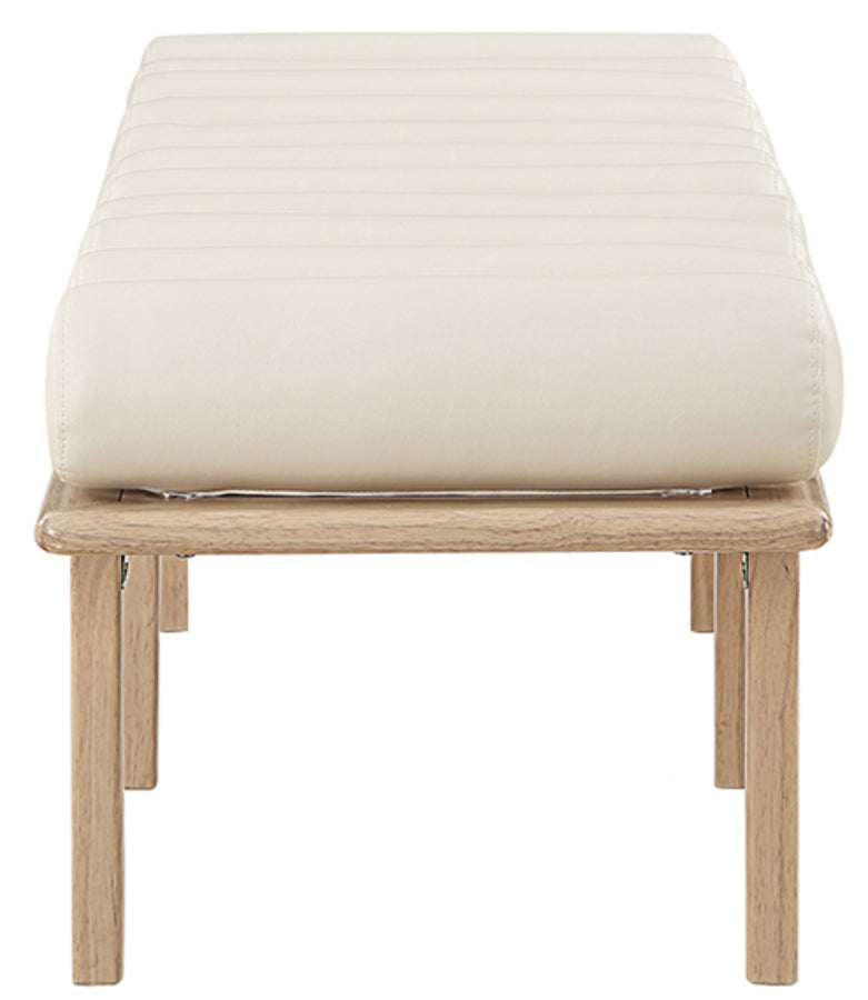 Landon Faux Leather Bench Cream from Meridian - Luna Furniture