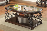 Laney Deep Merlot/Clear Coffee Table from Coaster - Luna Furniture