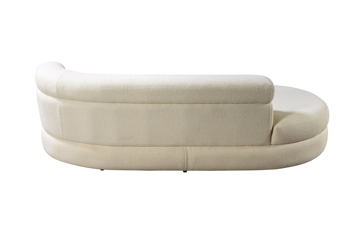 Larissa Ivory Boucle Chaise Lounge - LARISSAIV-CHAISE - Luna Furniture