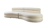 Larissa Ivory Boucle Curved Sectional - LARISSAIVORY-SEC - Luna Furniture