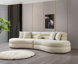 Larissa Ivory Boucle Curved Sectional - LARISSAIVORY-SEC - Luna Furniture