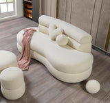 Larissa Ivory Boucle Loveseat - LARISSAIVORY-L - Luna Furniture