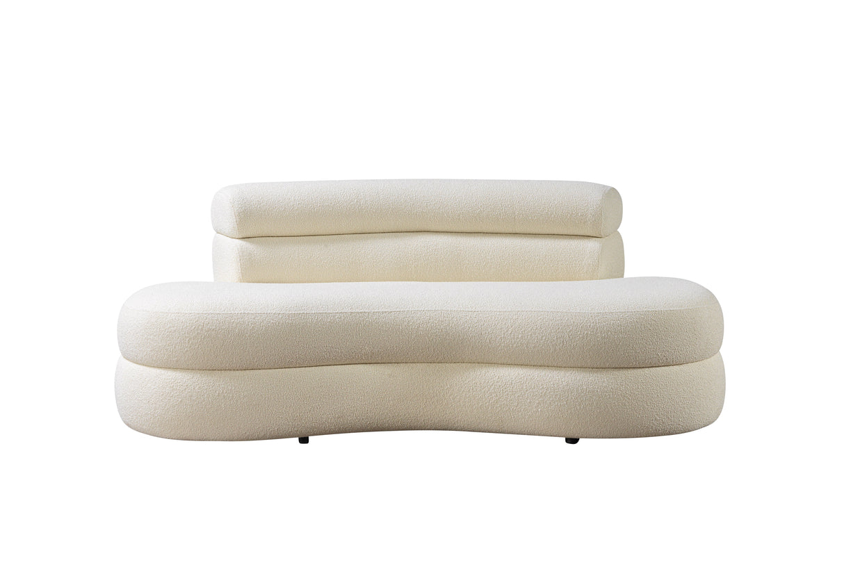 Larissa Ivory Boucle Loveseat - LARISSAIVORY-L - Luna Furniture