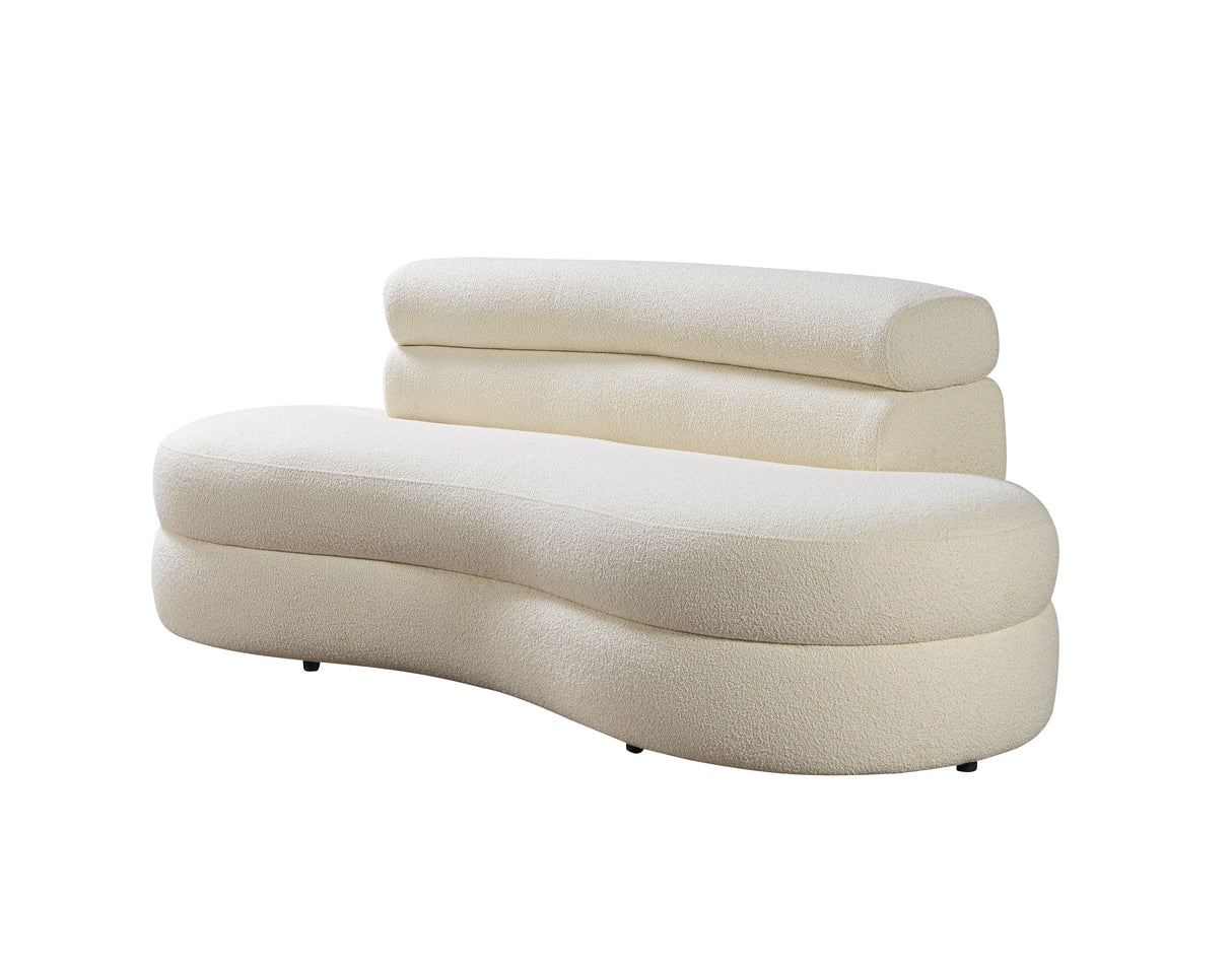 Larissa Ivory Boucle Loveseat - LARISSAIVORY-L - Luna Furniture