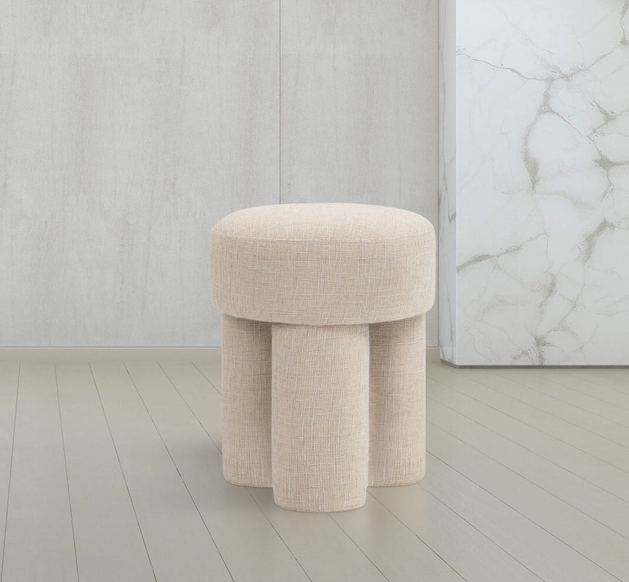 Larson Fabric Ottoman / Stool Beige from Meridian - Luna Furniture