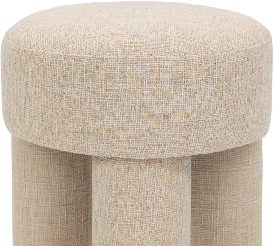 Larson Fabric Ottoman / Stool Beige from Meridian - Luna Furniture