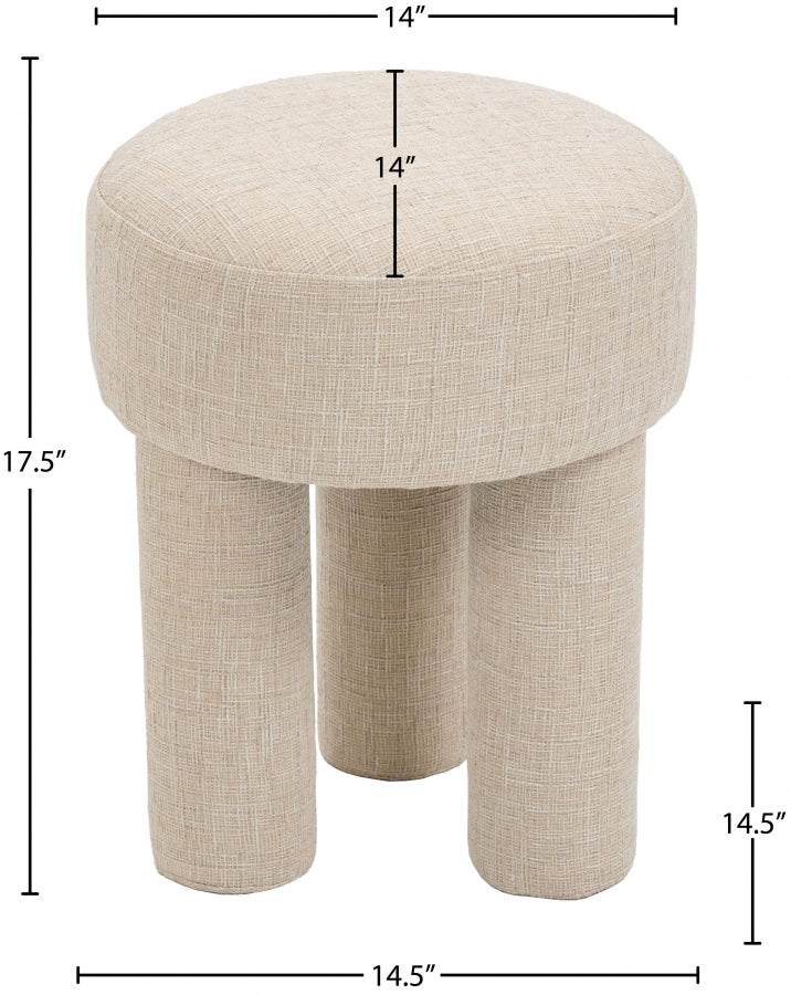 Larson Fabric Ottoman / Stool Beige from Meridian - Luna Furniture