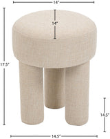 Larson Fabric Ottoman / Stool Beige from Meridian - Luna Furniture