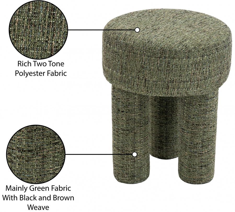 Larson Fabric Ottoman / Stool Green from Meridian - Luna Furniture