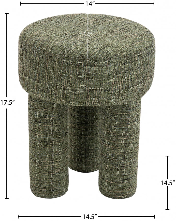 Larson Fabric Ottoman / Stool Green from Meridian - Luna Furniture