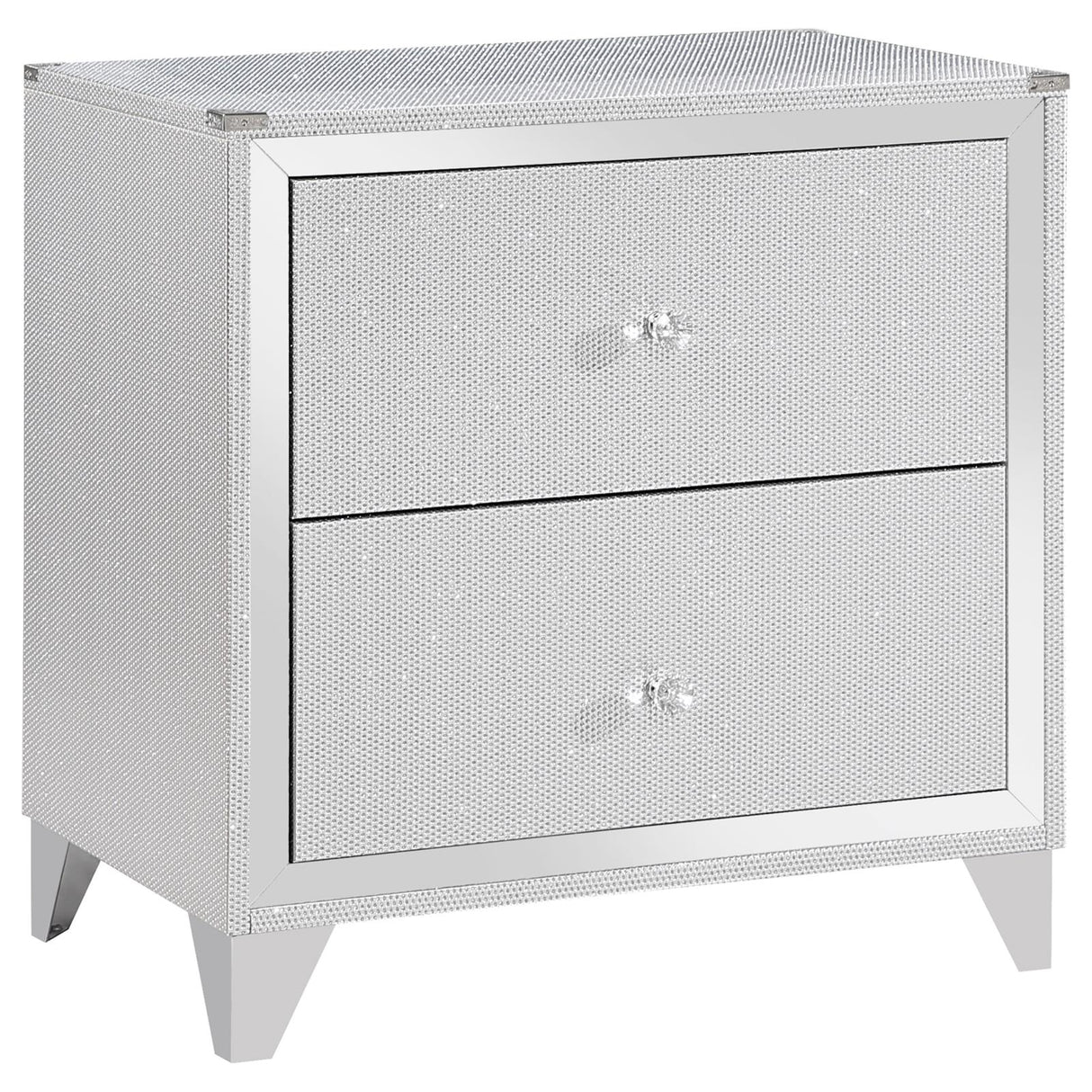 Larue 2-drawer Nightstand with USB Port Silver from Coaster - Luna Furniture