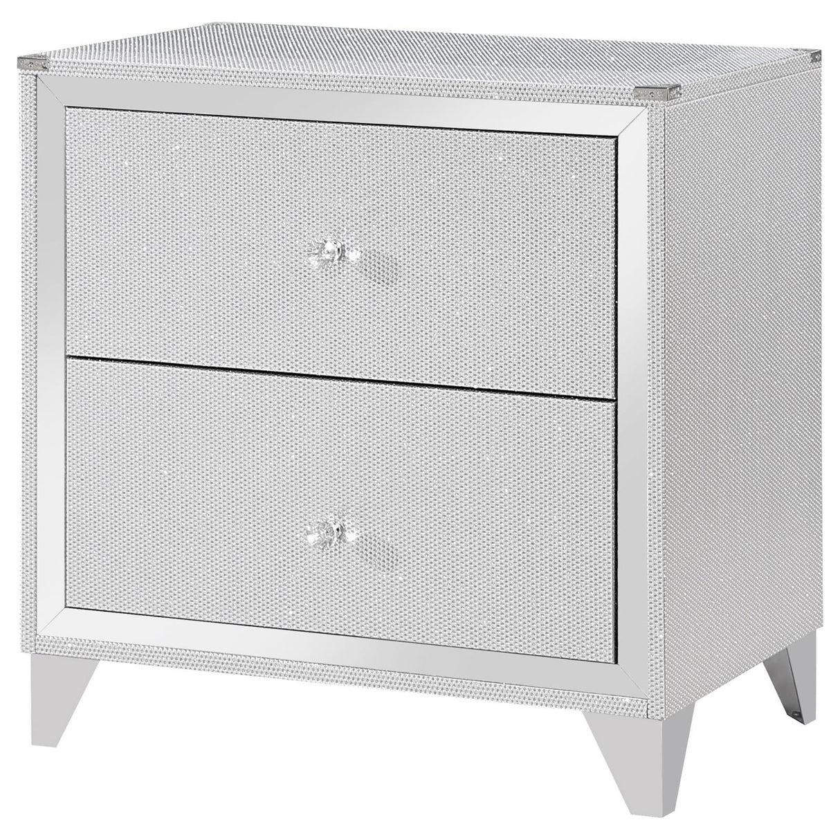 Larue 2-drawer Nightstand with USB Port Silver from Coaster - Luna Furniture