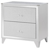 Larue 2-drawer Nightstand with USB Port Silver from Coaster - Luna Furniture