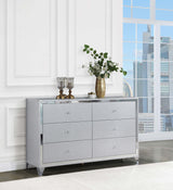 Larue 6-drawer Dresser Silver from Coaster - Luna Furniture