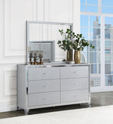 Larue 6-drawer Dresser with Mirror Silver from Coaster - Luna Furniture