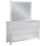 Larue 6-drawer Dresser with Mirror Silver from Coaster - Luna Furniture