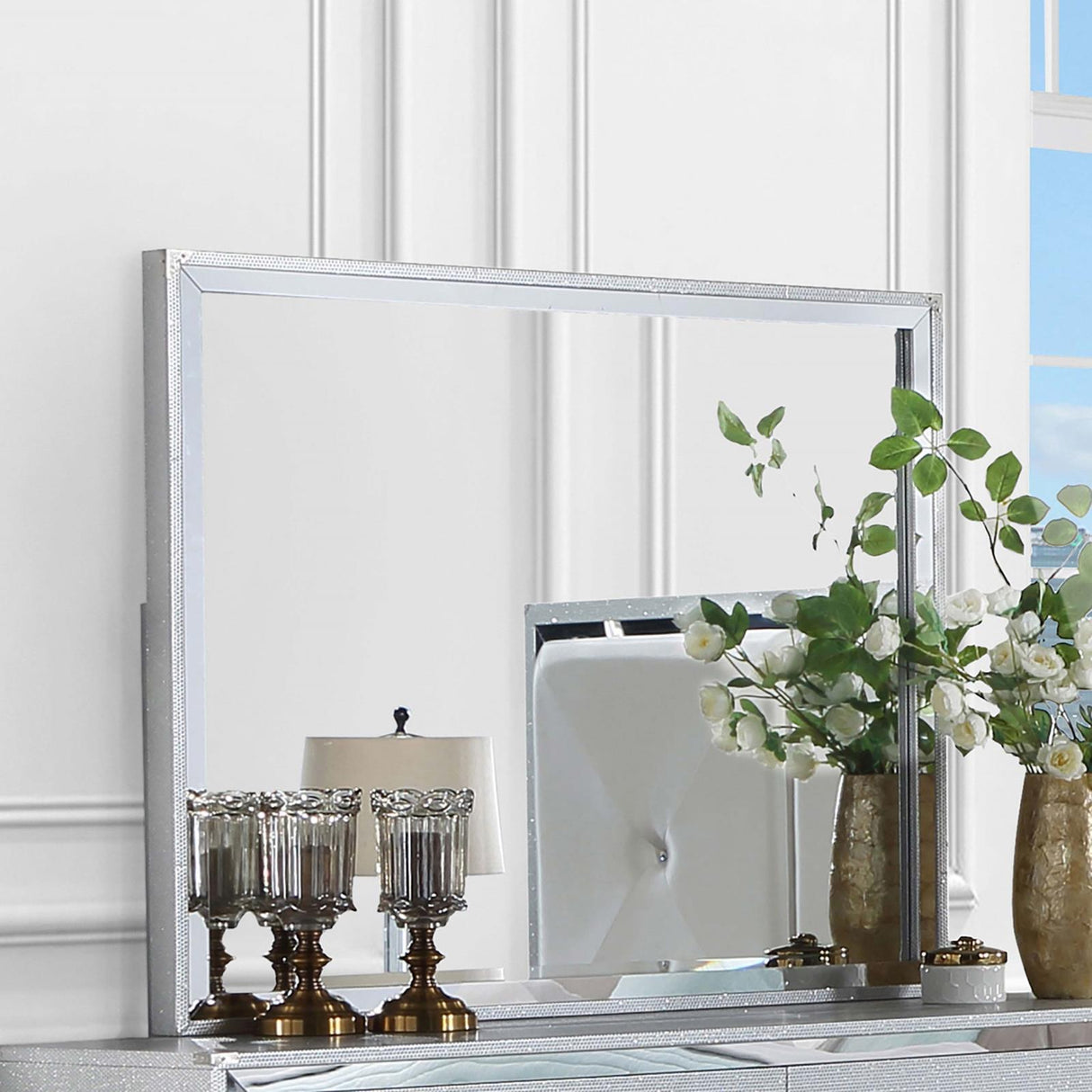 Larue Rectangular Dresser Mirror Silver from Coaster - Luna Furniture