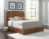 Laughton California King Hand-Woven Banana Leaf Bed Amber - 300501KW - Luna Furniture