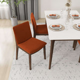 Laura Mid-Century Modern Solid Wood Dining Chair (Set of 2) Burnt Orange Velvet - AFC00123 - Luna Furniture