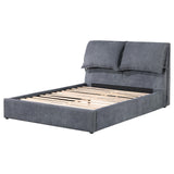 Laurel Upholstered Queen Platform Bed with Pillow Headboard Charcoal Grey - 306041Q - Luna Furniture