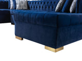 Lauren Blue Velvet Double Chaise Sectional - LAURENBLUE-SEC - Luna Furniture