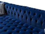 Lauren Blue Velvet Double Chaise Sectional - LAURENBLUE-SEC - Luna Furniture