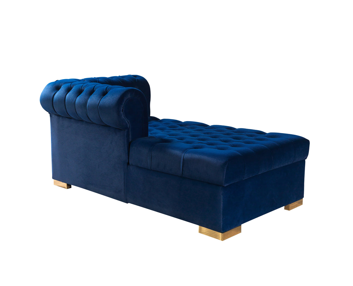 Lauren Blue Velvet Double Chaise Sectional - LAURENBLUE-SEC - Luna Furniture