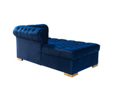 Lauren Blue Velvet Double Chaise Sectional - LAURENBLUE-SEC - Luna Furniture