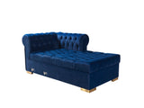 Lauren Blue Velvet Double Chaise Sectional - LAURENBLUE-SEC - Luna Furniture