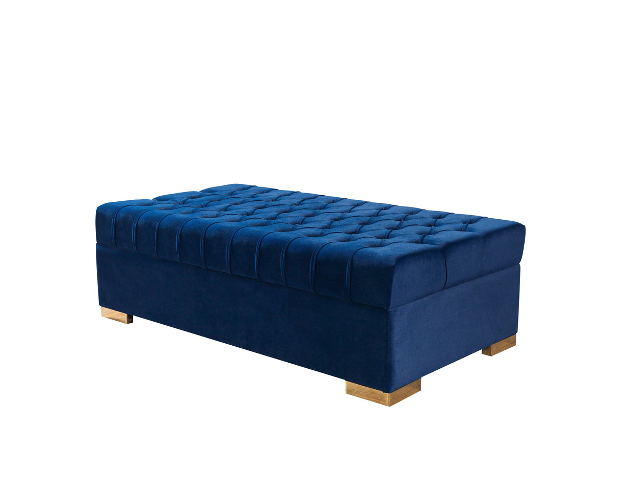 Lauren Blue Velvet Double Chaise Sectional - LAURENBLUE-SEC - Luna Furniture