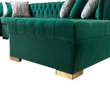 Lauren Green Velvet Double Chaise Sectional - LAURENGREEN-SEC - Luna Furniture