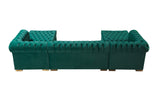 Lauren Green Velvet Double Chaise Sectional - LAURENGREEN-SEC - Luna Furniture