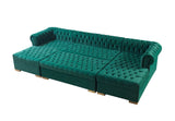 Lauren Green Velvet Double Chaise Sectional - LAURENGREEN-SEC - Luna Furniture