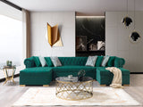 Lauren Green Velvet Double Chaise Sectional - LAURENGREEN-SEC - Luna Furniture